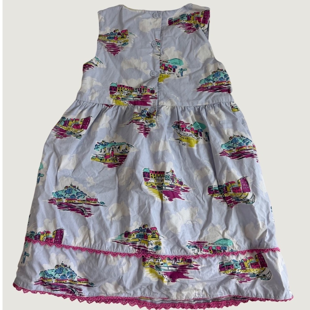 Baby Boden Purple Print A-Line Dress Size 2-3